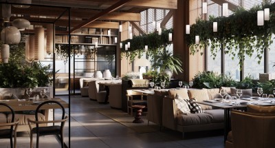 Design interior restaurant cu terasa