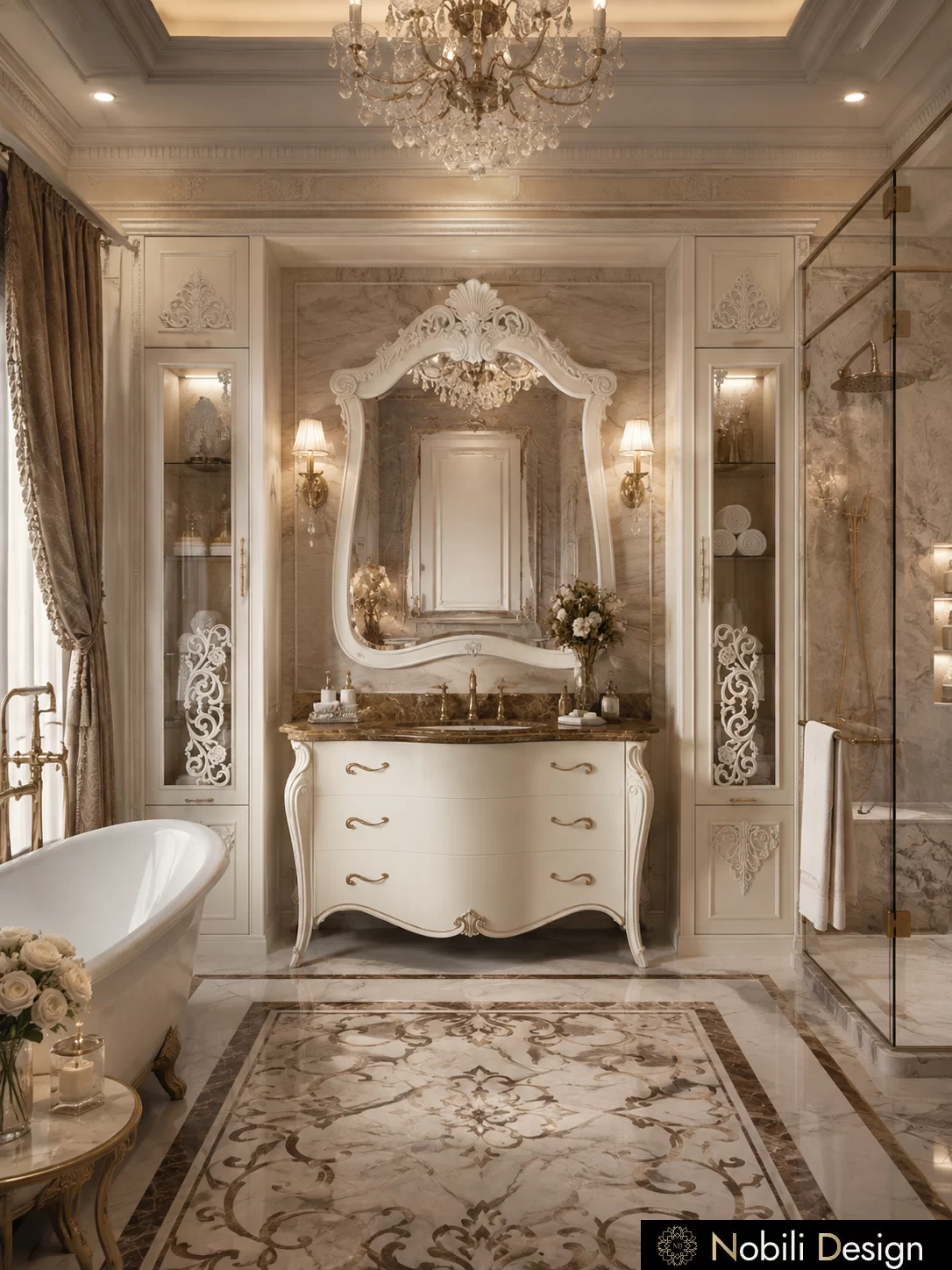 Amenajare interioara baie pentru Living Casa Clasica, servicii de proiectare, Nobili Interior Design