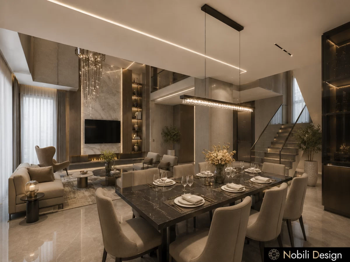 Portofoliu de amenajari zona dining pentru Living Casa Moderna, prezentare din portofoliu, Nobili Interior Design