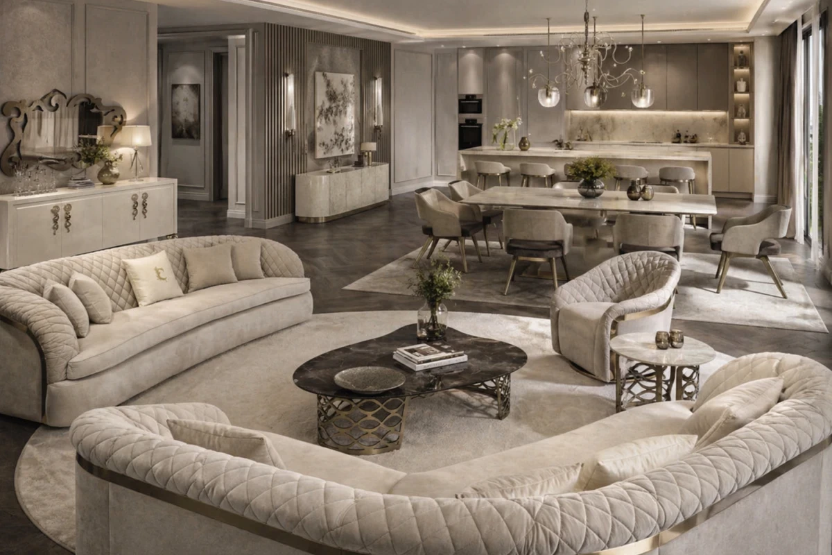 Amenajare interioara bucatarie pentru Casa Moderna cu Living si Dining, servicii de proiectare, Nobili Interior Design