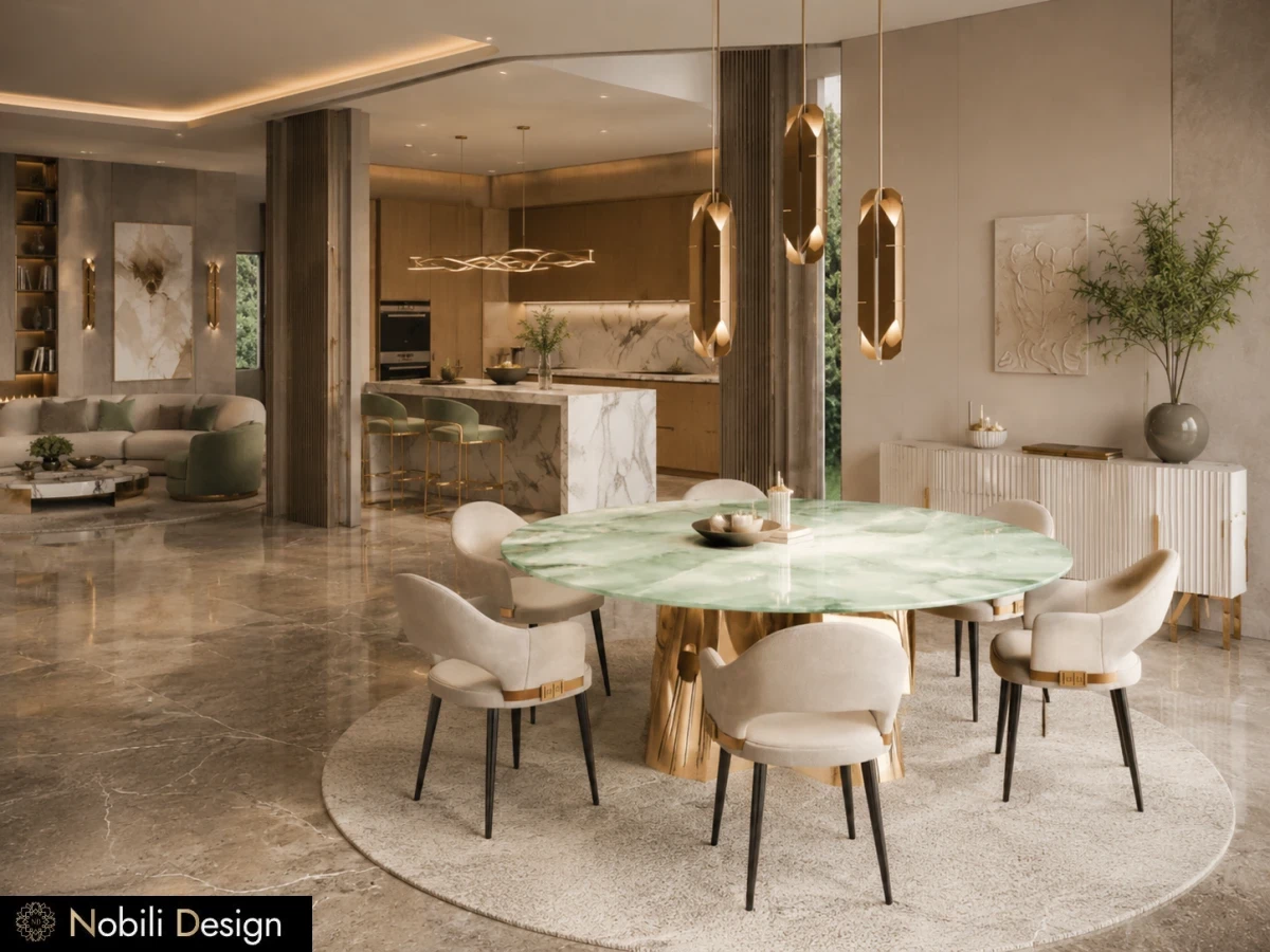 Arhitectura de interior living pentru Casa Moderna cu Living Open-Space, concept pentru familie, Nobili Interior Design