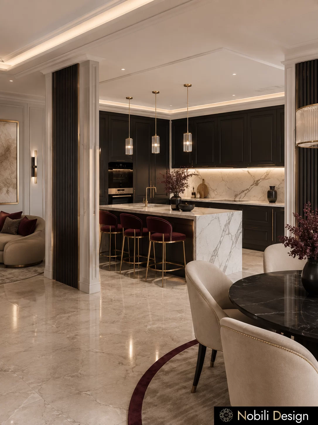Design interior premium bucatarie pentru Design Living Modern cu Zo, vizualizare de interior, Nobili Interior Design