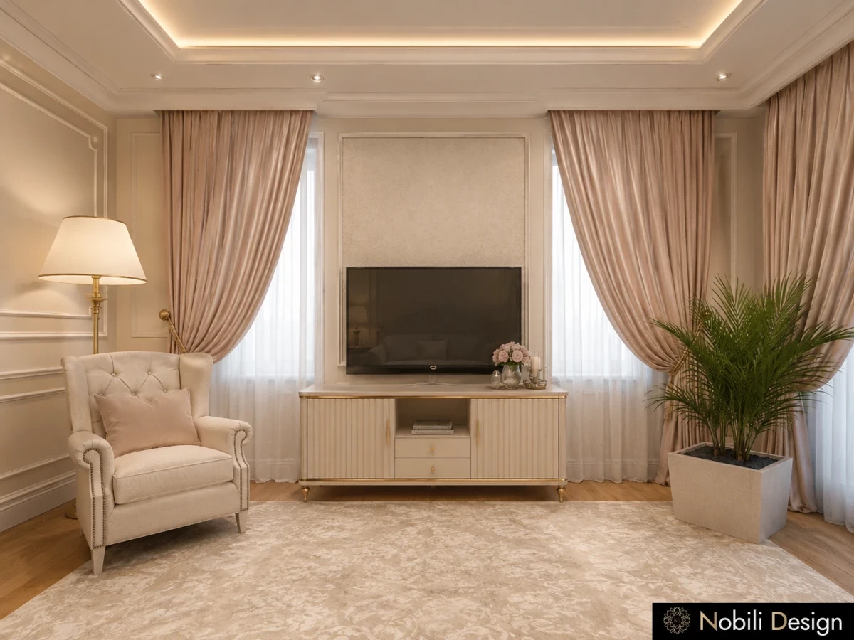 Concept de design interior dormitor pentru Casa Clasica Eleganta, randare din proiect, Nobili Interior Design