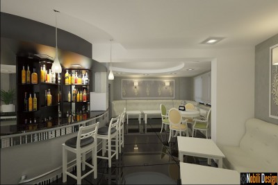 Design interior cafenea bar cu terasa